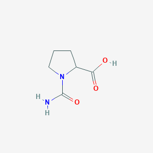 molecular formula C6H10N2O3 B137483 1-氨基甲酰基吡咯烷-2-羧酸 CAS No. 125411-62-3