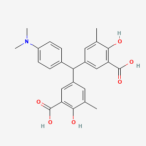 molecular formula C25H25NO6 B13748374 Benzoic acid, 3,3'-[[4-(dimethylamino)phenyl]methylene]bis[6-hydroxy-5-methyl- CAS No. 10143-03-0