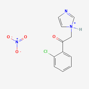 molecular formula C11H10ClN3O4 B13748388 N-(2-Chlorophenacyl)imidazole nitrate CAS No. 24155-31-5