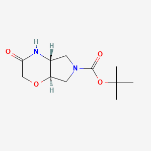 molecular formula C11H18N2O4 B1374841 Trans-Tert-Butyl3-Oxohexahydropyrrolo[3,4-B][1,4]Oxazine-6(2H)-Carboxylate CAS No. 1250994-08-1