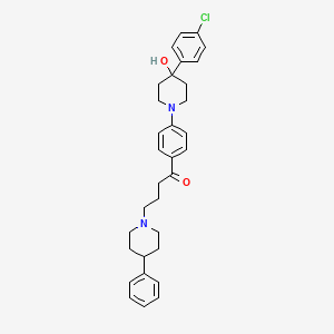 molecular formula C32H37ClN2O2 B13748417 Butyrophenone, 4'-(4-(p-chlorophenyl)-4-hydroxypiperidino)-4-(4-phenylpiperidino)- CAS No. 100700-45-6