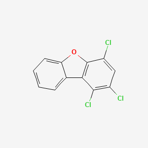 molecular formula C12H5Cl3O B13748437 1,2,4-Trichlorodibenzofuran CAS No. 24478-73-7