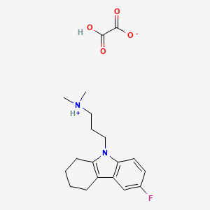 molecular formula C19H25FN2O4 B13748505 Carbazole, 1,2,3,4-tetrahydro-9-(3-dimethylaminopropyl)-6-fluoro-, oxalate CAS No. 41734-59-2