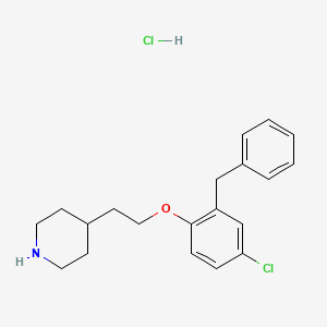 molecular formula C20H25Cl2NO B1374861 4-[2-(2-Benzyl-4-chlorophenoxy)ethyl]piperidine hydrochloride CAS No. 1219972-23-2