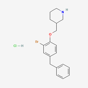 3-[(4-Benzyl-2-bromophenoxy)methyl]piperidine hydrochloride