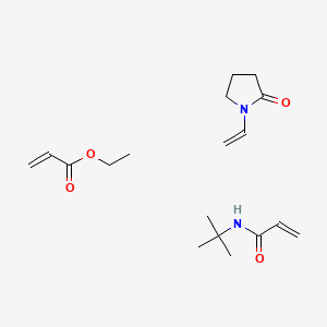 molecular formula C18H30N2O4 B13748641 N-tert-butylprop-2-enamide;1-ethenylpyrrolidin-2-one;ethyl prop-2-enoate CAS No. 31229-87-5