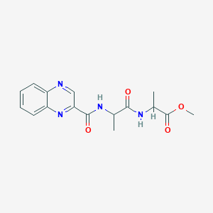 molecular formula C16H18N4O4 B13748686 Methyl n-(quinoxalin-2-ylcarbonyl)alanylalaninate CAS No. 21650-07-7