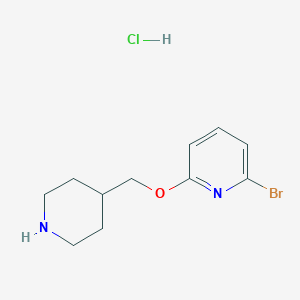 molecular formula C11H16BrClN2O B1374869 2-Bromo-6-(4-piperidinylmethoxy)pyridine hydrochloride CAS No. 1219957-03-5