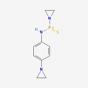 molecular formula C10H13N3PS+ B13748814 P,P-Bis(1-aziridinyl)-N-phenylphosphinothioic amide CAS No. 25033-34-5