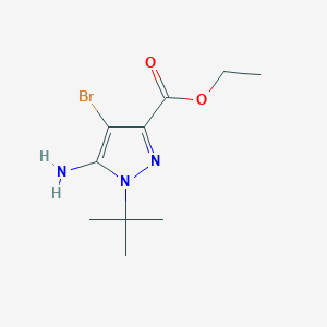 molecular formula C10H16BrN3O2 B13748823 Ethyl 5-amino-4-bromo-1-tert-butylpyrazole-3-carboxylate 