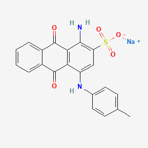 molecular formula C21H15N2NaO5S B13748852 Sodium 1-amino-9,10-dihydro-9,10-dioxo-4-p-toluidinoanthracene-2-sulphonate CAS No. 25492-69-7