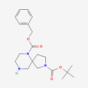 molecular formula C20H29N3O4 B1374887 6-Benzyl 2-tert-butyl 2,6,9-triazaspiro[4.5]decane-2,6-dicarboxylate CAS No. 1160247-10-8