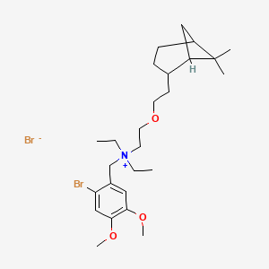 molecular formula C26H43Br2NO3 B13748898 Ammonium, ((2-bromo-4,5-dimethoxy)benzyl)diethyl(2-(2-(6,6-dimethyl-2-norpinyl)ethoxy)ethyl)-, bromide CAS No. 35690-02-9