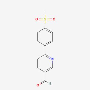 molecular formula C13H11NO3S B1374898 6-(4-(Methylsulfonyl)phenyl)nicotinaldehyde CAS No. 834884-68-3