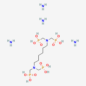 molecular formula C10H40N6O12P4 B13748997 Tetraammonium tetrahydrogen (hexane-1,6-diylbis(nitrilobis(methylene)))tetrakisphosphonate CAS No. 38750-81-1