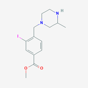 molecular formula C14H19IN2O2 B13749008 Methyl 3-iodo-4-((3-methylpiperazin-1-yl)methyl)benzoate CAS No. 1131614-99-7