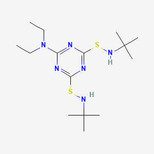 molecular formula C15H30N6S2 B13749014 1,3,5-Triazine-2,4-disulfenamide, 6-(diethylamino)-N,N'-bis(1,1-dimethylethyl)- CAS No. 35302-16-0