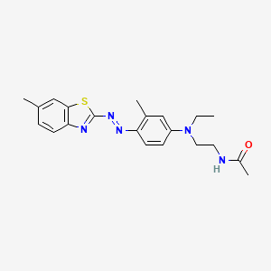 molecular formula C21H25N5OS B13749017 Acetamide, N-[2-[ethyl[3-methyl-4-[(6-methyl-2-benzothiazolyl)azo]phenyl]amino]ethyl]- CAS No. 63134-02-1