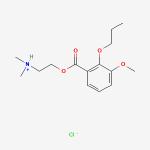 molecular formula C15H24ClNO4 B13749032 Benzoic acid, 3-methoxy-2-propoxy-, 2-(dimethylamino)ethyl ester, hydrochloride CAS No. 24063-41-0