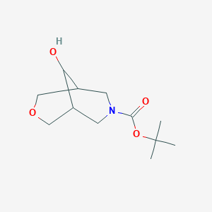 molecular formula C12H21NO4 B1374905 Tert-butyl 9-hydroxy-3-oxa-7-azabicyclo[3.3.1]nonane-7-carboxylate CAS No. 1147557-68-3