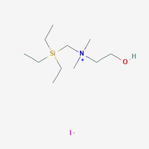 molecular formula C11H28INOSi B13749119 Ammonium, dimethyl(2-hydroxyethyl)(triethylsilylmethyl)-, iodide CAS No. 21654-73-9