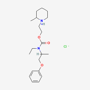 molecular formula C20H33ClN2O3 B13749169 N-Ethyl-N-(1-phenoxy-2-propyl)carbamic acid, 2-(2-methylpiperidino)ethyl ester hydrochloride CAS No. 101491-83-2