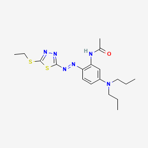 molecular formula C18H26N6OS2 B13749260 Acetamide, N-[5-(dipropylamino)-2-[[5-(ethylthio)-1,3,4-thiadiazol-2-yl]azo]phenyl]- CAS No. 63134-15-6
