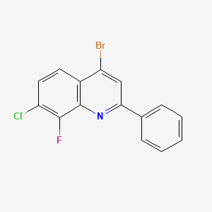 molecular formula C15H8BrClFN B1374927 4-Bromo-7-chloro-8-fluoro-2-phenylquinoline CAS No. 867164-98-5