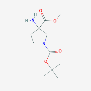 molecular formula C11H20N2O4 B1374930 1-Tert-butyl 3-methyl 3-aminopyrrolidine-1,3-dicarboxylate CAS No. 942190-47-8