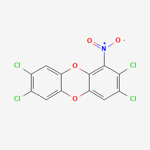 molecular formula C12H3Cl4NO4 B13749319 DIBENZO-p-DIOXIN, 1-NITRO-2,3,7,8-TETRACHLORO- CAS No. 62782-12-1