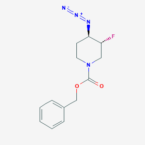 molecular formula C13H15FN4O2 B1374932 benzyl trans-4-Azido-3-fluoropiperidine-1-carboxylate CAS No. 913574-98-8