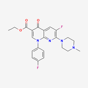molecular formula C22H22F2N4O3 B13749332 Ethyl 6-fluoro-1-(4-fluorophenyl)-7-(4-methylpiperazin-1-yl)-4-oxo-1,4-dihydro-1,8-naphthyridine-3-carboxylate CAS No. 100491-52-9