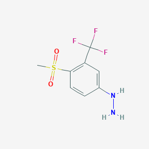 molecular formula C8H9F3N2O2S B13749333 Hydrazine,[4-(methylsulfonyl)-3-(trifluoromethyl)phenyl] 