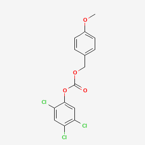 molecular formula C15H11Cl3O4 B13749348 Carbonic acid, (4-methoxyphenyl)methyl 2,4,5-trichlorophenyl ester CAS No. 23218-62-4