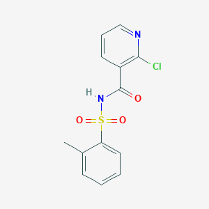 molecular formula C13H11ClN2O3S B13749377 2-Chloro-N-(2-methylbenzene-1-sulfonyl)pyridine-3-carboxamide CAS No. 113513-65-8