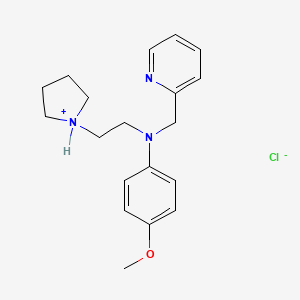 molecular formula C19H26ClN3O B13749421 Aniline, p-methoxy-N-(2-pyridylmethyl)-N-(2-(1-pyrrolidinyl)ethyl)-, hydrochloride CAS No. 27439-42-5