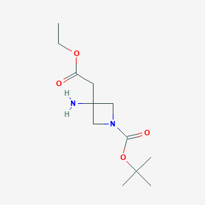 Tert-butyl 3-amino-3-(2-ethoxy-2-oxoethyl)azetidine-1-carboxylate