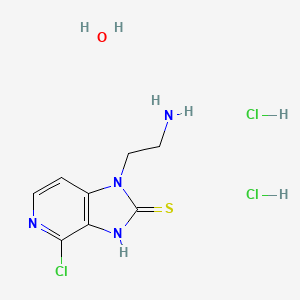 molecular formula C8H13Cl3N4OS B13749489 1-(2-aminoethyl)-4-chloro-1H-imidazo[4,5-c]pyridine-2(3H)-thione dihydrochloride hydrate CAS No. 1061318-71-5