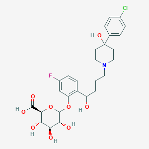 molecular formula C27H33ClFNO9 B13749548 Haloperidol-1-hydroxy-2'-D-glucuronide 