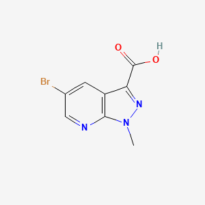 molecular formula C8H6BrN3O2 B1374962 5-Bromo-1-methyl-1H-pyrazolo[3,4-B]pyridine-3-carboxylic acid CAS No. 916326-81-3