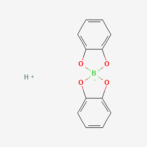 molecular formula C12H9BO4 B13749639 Borate(1-), bis[1,2-benzenediolato(2-)-kappaO,kappaO']-, hydrogen, (T-4)- CAS No. 22450-98-2