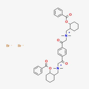 molecular formula C42H54Br2N2O6 B13749702 Ammonium, (terephthaloyldimethylene)bis(((2-hydroxycyclohexyl)methyl)dimethyl-, dibromide, dibenzoate CAS No. 28003-39-6