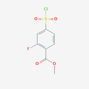 molecular formula C8H6ClFO4S B1374971 Methyl 4-(chlorosulfonyl)-2-fluorobenzoate CAS No. 1063733-16-3