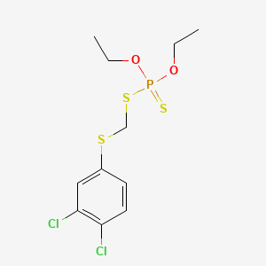 molecular formula C11H15Cl2O2PS3 B13749720 Phosphorodithioic acid, (((3,4-dichlorophenyl)thio)methyl) O,O-diethyl ester CAS No. 3152-41-8