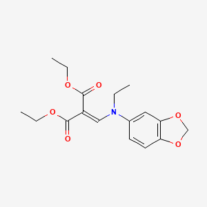 molecular formula C17H21NO6 B13749874 Diethyl ((N-ethyl-3,4-(methylenedioxy)anilino)methylene)malonate CAS No. 32953-23-4