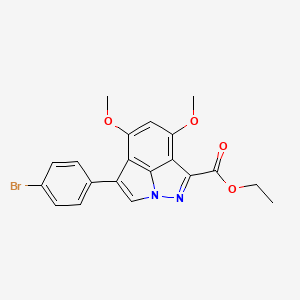 molecular formula C20H17BrN2O4 B13749877 Ethyl 4-(4-bromophenyl)-5,7-dimethoxy-2,2a-diaza-cyclopenta[cd]indene-1-carboxylate CAS No. 1015021-91-6