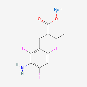 molecular formula C11H11I3NNaO2 B13749908 Sodium 2-(3-amino-2,4,6-triiodobenzyl)butyrate CAS No. 2497-78-1