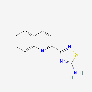 molecular formula C12H10N4S B13749914 3-(4-Methylquinolin-2-yl)-1,2,4-thiadiazol-5-amine 