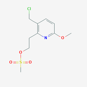molecular formula C10H14ClNO4S B1374993 2-[3-(Chloromethyl)-6-methoxypyridin-2-yl]ethyl methanesulfonate CAS No. 1003589-87-4