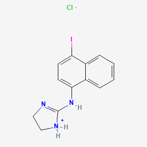molecular formula C13H13ClIN3 B13749931 2-(4-Iodo-1-naphthylamino)-2-imidazoline hydrochloride CAS No. 101564-97-0